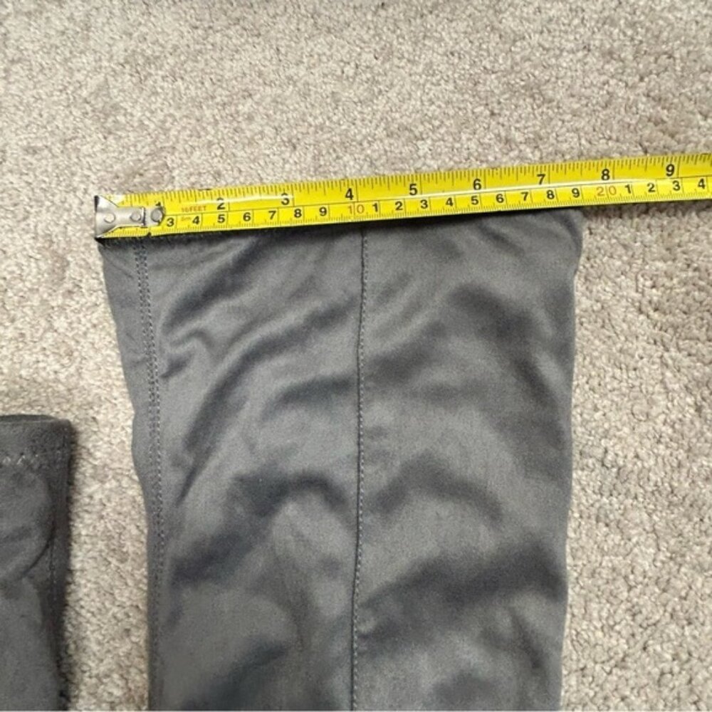 Aldo gray faux suede knee high over the knee flat boots Sz 7.5 low heel - Picture 8 of 12
